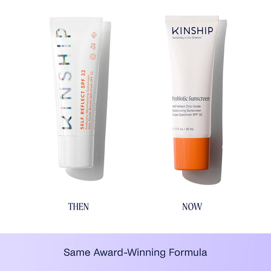 Kinship Self Reflect Probiotic Moisturizing Sunscreen Spf 32 1.75Oz + 3.5Oz Bundle - For Face & Body - Lightweight 100% Mineral Spf For Sensitive Skin - Sheer Zinc Oxide Sunblock - Clean & Reef Safe