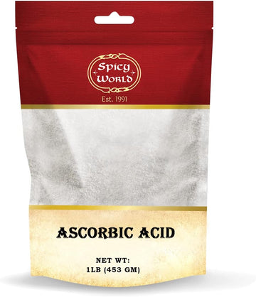 Spicy World Ascorbic Acid Vitamin C Powder 1 LB - Dietary Supplement, Pure VIT C Powder USP