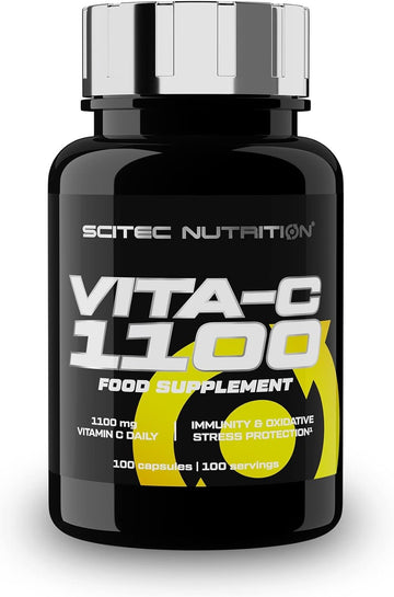 Scitec Nutrition Vita-C 1100 – High Potency Vitamin C – 1100Mg – Supports Immune System – Collagen Formation – Antioxidant Defense, 100 Capsules