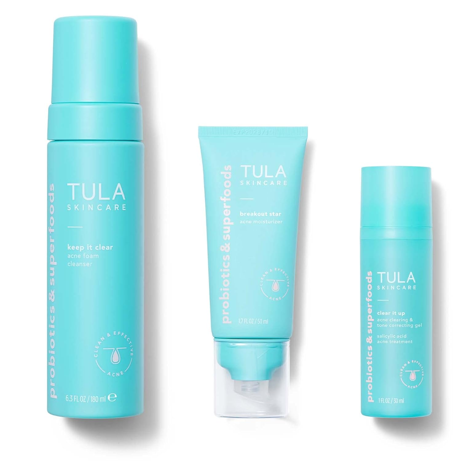 Tula Skin Care Acne Heroes Level 3 Acne Clearing Routine - An Effective, Gentle, And Complete Acne-Clearing Routine For Mild To Severe Breakouts, 3-Piece Kit