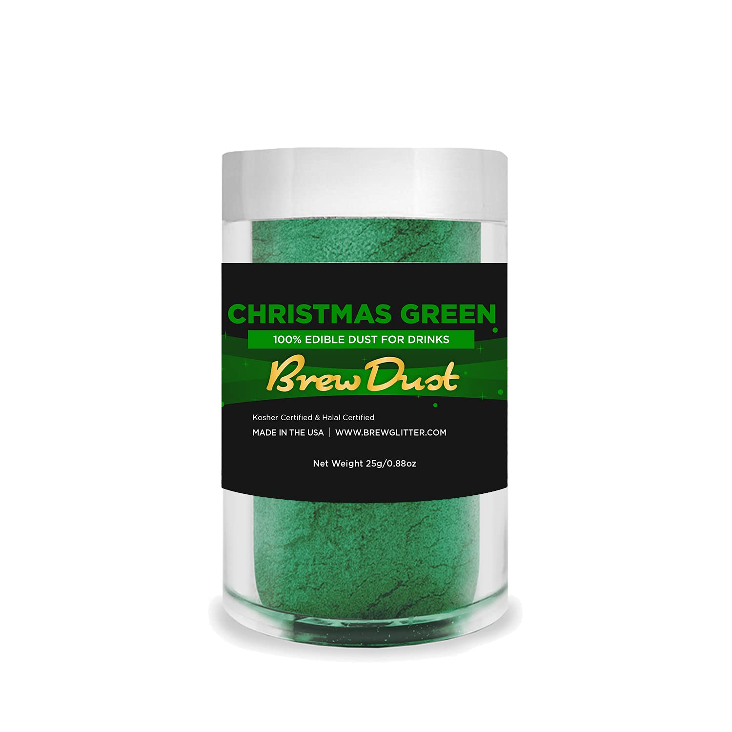 Bakell'S Christmas Green Brew Dust (25 Gram 1X Jar) | Edible Glitter Dust For Any Festive Beverage!