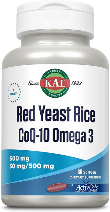 Kal Red Yeast Rice Coq10 Omega 3, 60 Count