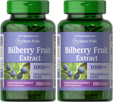 Puritan's Pride Bierry 1000 Mg Softgels, Twin Pack 180 Count (Pack of 2)