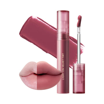 Nature Republic Light On Velvet Tint (06 Mood Plum), Liquid Lipstick, Lip Tint, Blur Effect, Lip& Cheek, Nude Lip,Soft Creamy Matte Finish Lip, Velvety, Lip Stain, High Pigment, Korean Lip Makeup