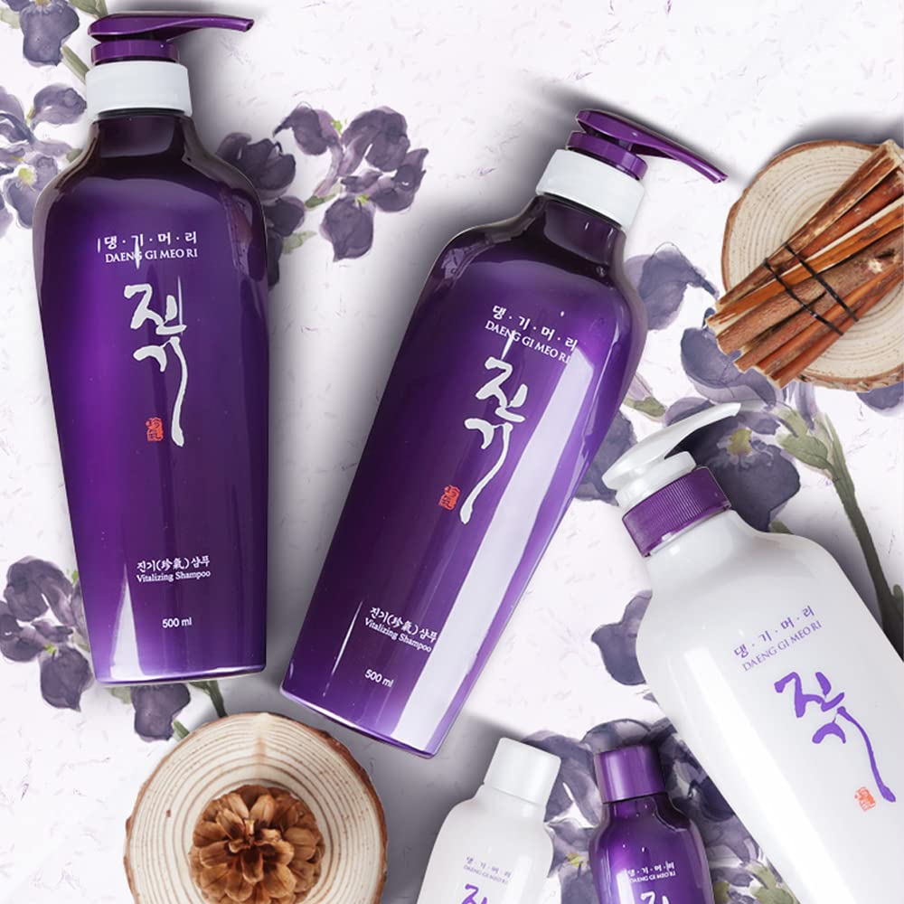 Daeng Gi Meo Ri- Jin Gi Vitalizing set[ Shampoo x2, Treatment x1], 100% Domestic Oriental Herb, Providing Moisture to Frizzy and Split Hair, Smooth and Shiny Hair, Nourishing Korean Herbal Hair Care : Beauty & Personal Care