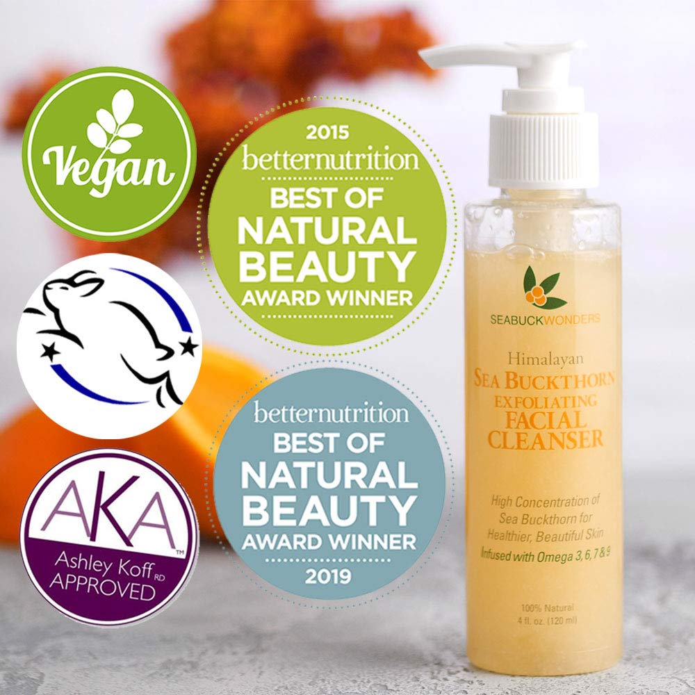 Seabuckwonders Organic Sea Buckthorn Exfoliating Facial Cleanser, 4 Fl Oz : Beauty & Personal Care