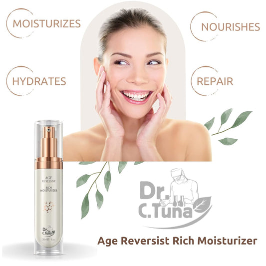 Farmasi Dr. C. Tuna Age Reversist Rich Moisturizer, Anti-Wrinkle Daily Face, Neck & Chest Moisturizer, Smoothes, Hydrates, Reduces The Look Of Wrinkles & Pores, 1 Fl. Oz / 30 Ml