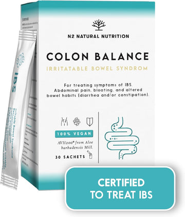 Ibs Relief. Irritable Bowel Syndrome. Helps With Bloating, Constipation And Indigestion. Pain Refiel. Foos Supplement With Proved Clinical Studies. Vegan. Gluten & Lactose Free. N2 Natural Nutrition