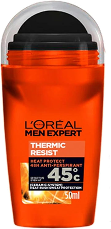 L'Oréal Paris Men Expert 48H Shirt Protect Anti-Perspirant Roll On Deodorant For Men, 50Ml Pack Of 6, Bulk Buy