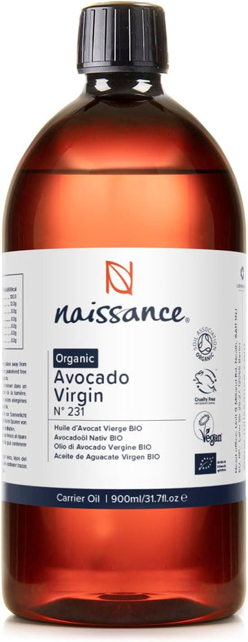 Naissance Organic Avocado Oil (No. 231) - 900 ml - Base Oil, Massage, DIY Beauty