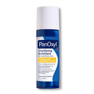 Panoxyl Clarifying Exfoliant With 2% Salicylic Acid, Bha Liquid Exfoliant For Face, Unclogs And Minimizes Appearance Of Pores, Blue Algae & Antioxidants Help Calm Redness, For Acne Prone Skin, 4 Fl Oz