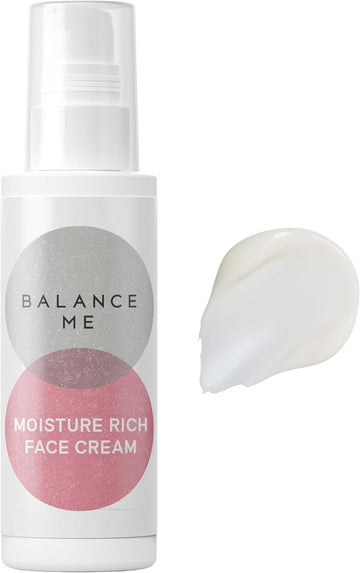 Balance Me Moisture Rich Face Cream 100Ml, Dry Skin Moisturiser With Rosehip For Hydrating, Anti Redness And Sensitive Skincare