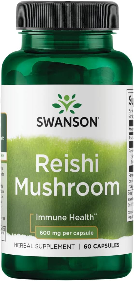 Swanson Reishi Mushroom Immune Function Mood Support 600 Milligrams 60 Capsules