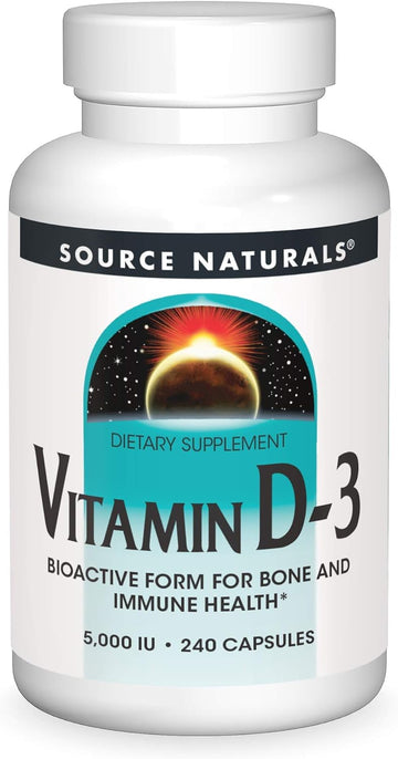 Source Naturals Vitamin D-3 5000 Iu Supports Bone & Immune Health - 240 Capsules