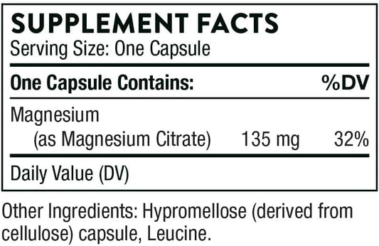 Thorne Research - Magnesium Citrate -to Support Energy Production, Heart and Lung Function, and Metabolism of Sugar and Carbs - 90 Capsules