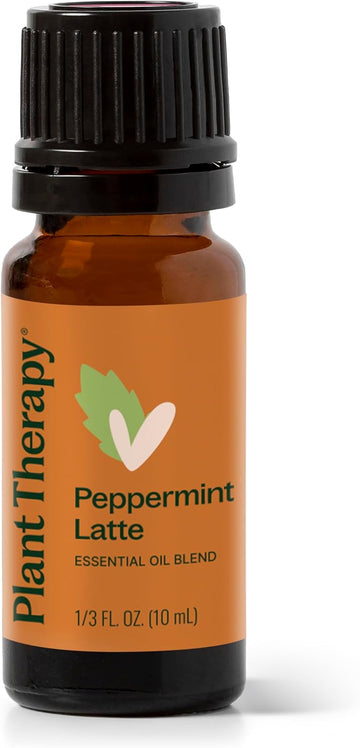 Plant Therapy Peppermint Latte Fall Essential Oil Blend 10Ml (1/3 Oz) Energizes The Mind & Body, Deliciously Rich Coffee And Mint Aroma, Creates An Inviting Atmosphere