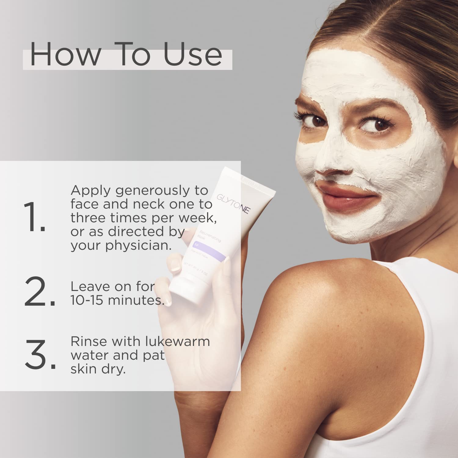 Glytone Rejuvenating Mask - 3% Pure Glycolic Acid, Lactic Acid, Vitamin C & Collagen - Purify & Exfoliate - For All Skin Types - Fragrance-Free - 3 Fl. Oz. : Facial Masks : Beauty & Personal Care