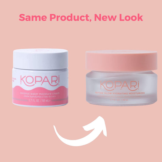 Kopari Peptide Glow Hydrating Moisturizer Face Cream | Hyaluronic Acid, Vegan Coconut Lightweight Cream For Everyday Use, Smooth Skin, Combats Fine Lines And Wrinkles | Cruelty-Free 1.7 Oz