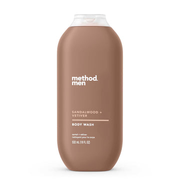 Method Men Body Wash, Sandalwood + Vetiver, Paraben And Phthalate Free, 18 Fl Oz (Pack Of 1)