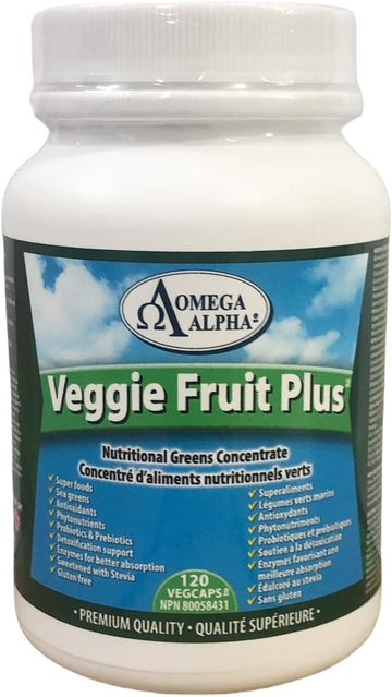 Omega Alpha-Veggie Fruit Plus(Fruit&Vegetable Extract)-Natural Antioxidants Sources 120 Veg Capsules