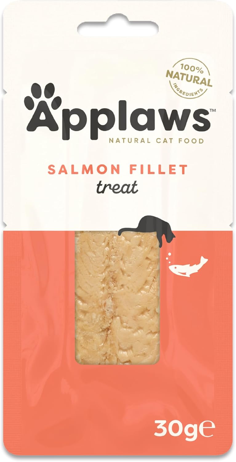 Applaws 100% Natural Cat Treats, Salmon Loin Cat Snack, 30g Pouch (Pack of 12)?9509ML-A