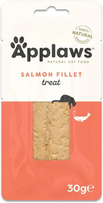 Applaws 100% Natural Cat Treats, Salmon Loin Cat Snack, 30g Pouch (Pack of 12)?9509ML-A