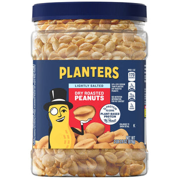 Planters Lightly Salted Dry Roasted Peanuts (6 Ct Pack, 2.2 Lb Containers)