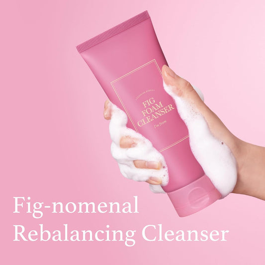 I’M From Fig Foam Cleanser, Korean Daily Gentle Face Wash For Oily, Sensitive Skin, Sebum Control, Mild Alkaline, Creamy Bubble, Lather, Exfoliating, Vegan, Hydrating, Pore Cleansing 5.07 Fl Oz