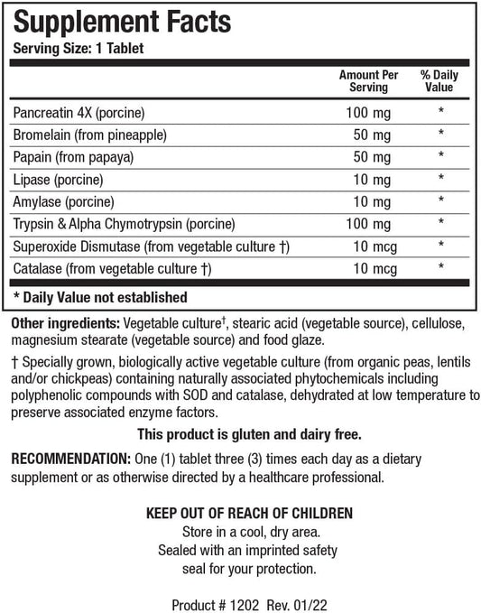 Biotics Research Intenzyme Forte Proteolytic Enzymes, Pancreatin, Bromelain, Papain, Lipase, Amylase, Protein Digestion. 500 Tabs