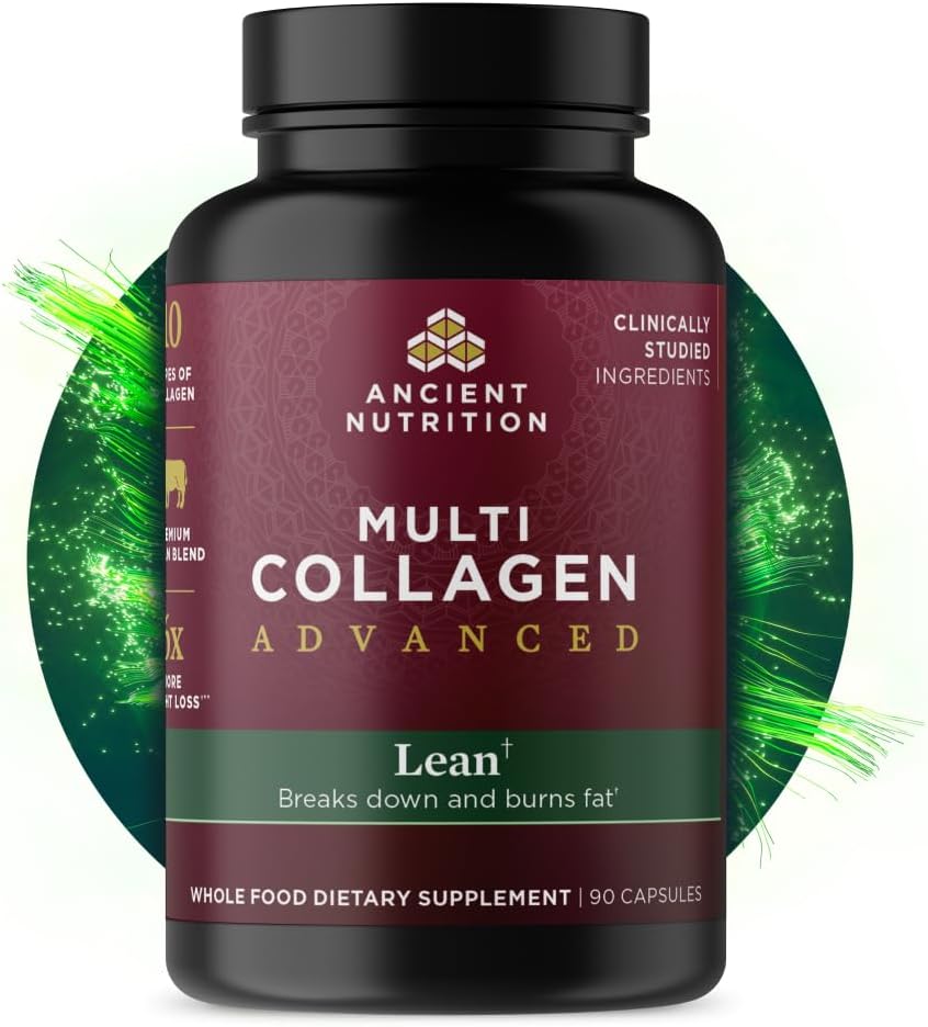 Ancient Nutrition Advanced Collagen Protein Lean With Probiotics, Hydrolyzed Collagen Peptides Supports Healthy Weight Loss* And Fat Loss*, 90 Count