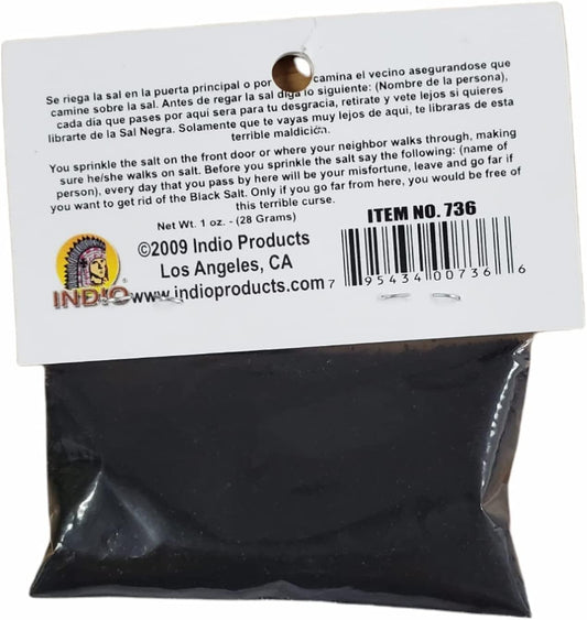 Indio Black Salt 1 Oz- Wiccan Protection Rituals And Spells (3 Pack)
