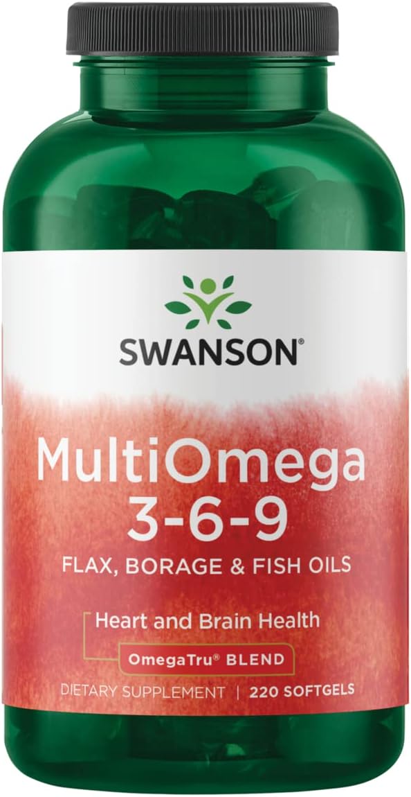 Swanson MultiOmega 3-6-9 - Non-GMO Flax Oil, Borage Oil, & Fish Oil Ca