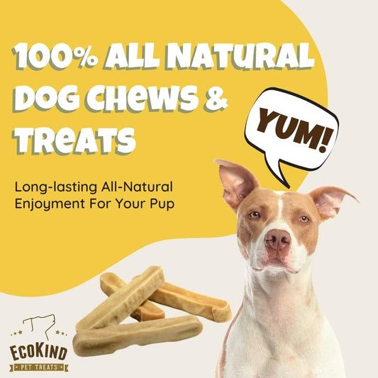 Ecokind Himalayan Dog Chews, Healthy Treats, Odorless , Rawhide Free, Long Lasting Bones for Aggressive Chewers, Indoors & Outdoor Use, Made in The Himalayans, Large (Pack of 4)