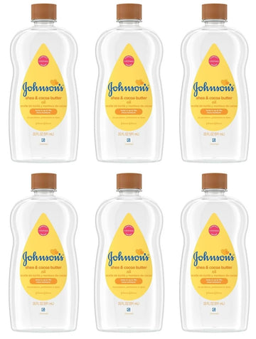 Johnsons Baby Oil Shea & Cocoa Butter 20 Ounce (591ml) (6 Pack)