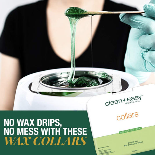 Clean + Easy Professional Deluxe Wax System - Standard Warmer Collars Prevent Drips For Mess-Free, Effortless Cleanup (50 Count)