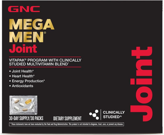 Gnc Mega Men Joint Vitapak | Supports Joint Health, Heart Health, Energy Production, And Antioxidants | 30 Count