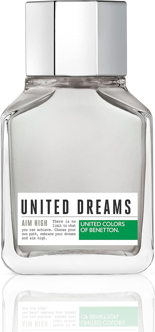 Benetton - United Dreams Aim High, Eau De Toilette For Men - Long Lasting - Fresh, Casual And Modern Fragance - Woody, Aromatic And Citrus Notes - Ideal For Day Wear - 100 Ml