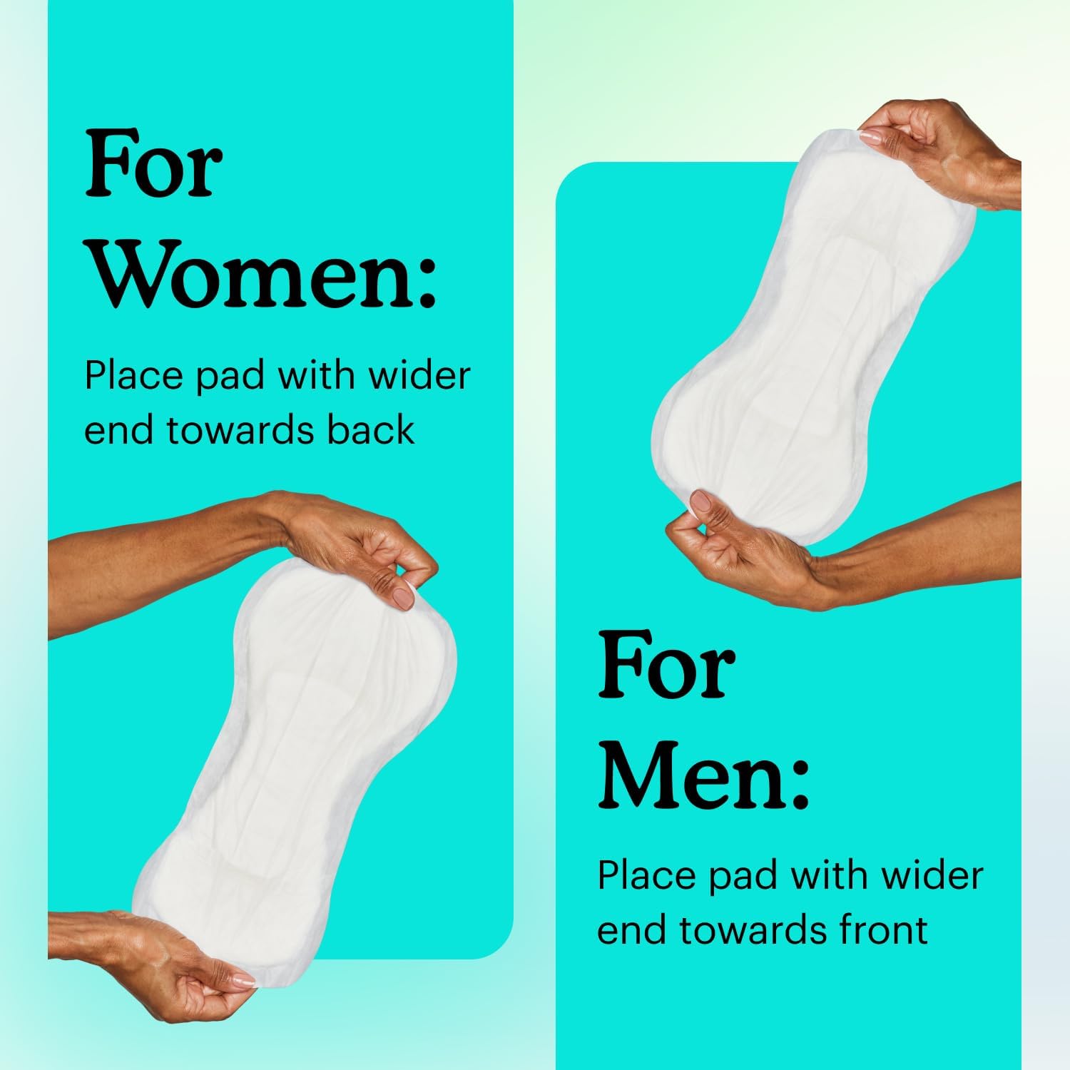 Because Premium Incontinence Booster Pads for Men and Women, Adds Extra Absorbency to Adult Diapers, Super Soft, Adhesive Strip Backing, Unisex, 20 Boosters : Health & Household