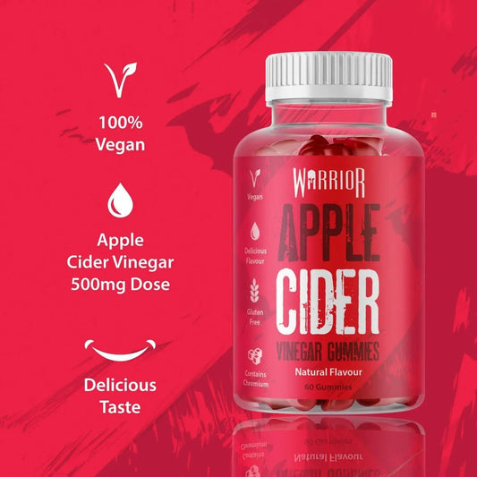 Warrior Apple Cider Vinegar Gummies – 1000 Mg Per Serving – High Strength – Contains Vitamin C & Chromium, With Pomegranate Juice – Acv Vegan Gummy Supplement (60 Count)