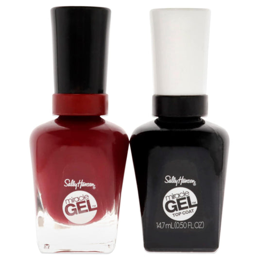 Sally Hansen Miracle Gel Nail Polish, 601 Dig Fig And Top Coat, Value Pack