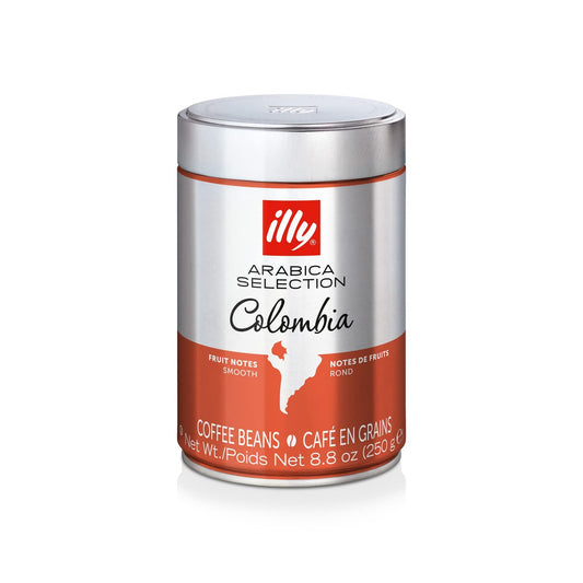 illy Coffee, Arabica Selection Whole Bean Colombia, Single Origin, Smooth with Notes of Citrus Fruits, 100% Arabica Coffee, All-Natural, No Preservatives Can (Pack of 1)