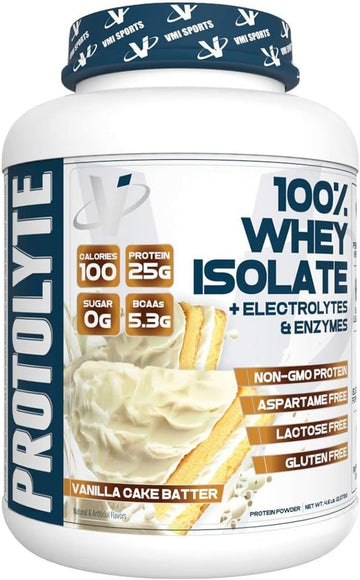 VMI Sports ProtoLyte Whey Isolate Protein Powder, Vanilla Cake Batter,