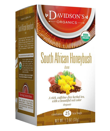 Davidson'S Organics, South African Honeybush, 25-Count Tea Bags, Pack Of 6