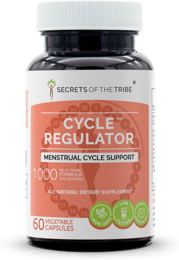 Secrets of the Tribe - Cycle Regulator, Menstrual Cycle Support, Herbal Supplement Blend (60 Capsules)