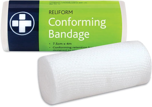 Reliance Medical Reliform Conforming Bandage - Strong Adhesive, Tearable By Hand, Versatile Medical Tape For First Aid, Sports And Injury Prevention, 7.5 Cm X 10 M, Pack Of 10