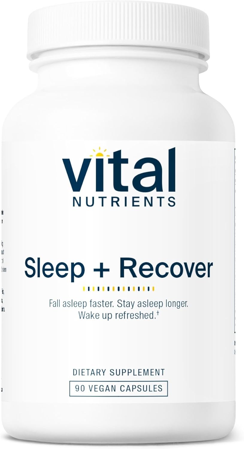 Vital Nutrients Sleep + Recover | Vegan Sleep Supplement |Sleep Support | Melatonin, Ashwagandha, & L-Theanine | Gluten, Dairy, And Soy Free | 90 Capsules