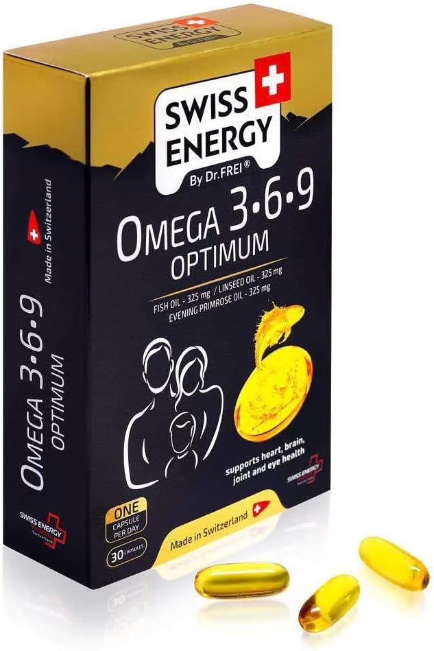 Swiss Energy Omega 3-6-9 Optimum Balanced Essential Omega Fatty Acid EFA Complex Scientifically Formulated Plant, 30 Capsules