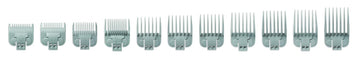 Andis Snap-On Blade Attachment Combs - Suitable For Hair Clipper Trimmer, Professional Use, Easy Clean, Long-Lasting - Sizes, 0", 0.5", 1", 1.5", 2", 3", 4", 5", 6", 7", 8" - 11/Piece Set, Gray