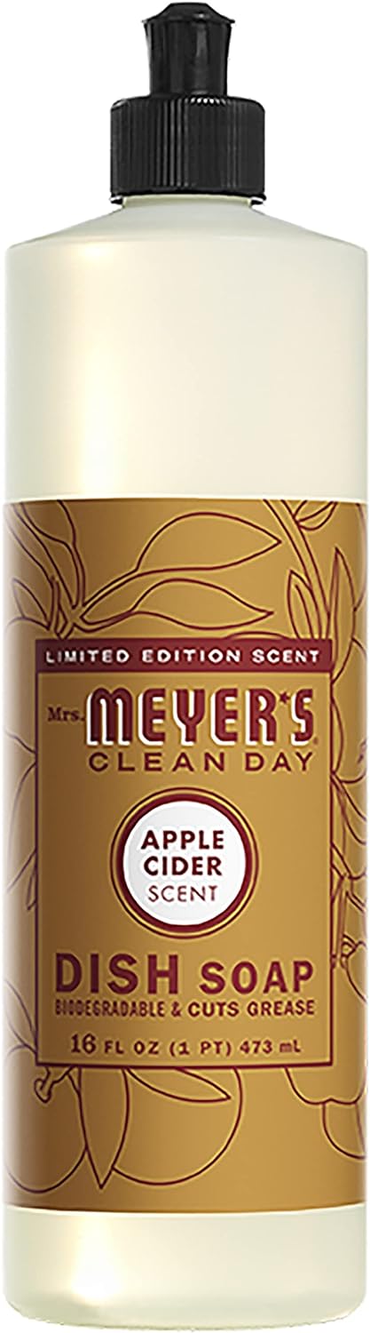 Mrs. Meyer's Kitchen Set, Dish Soap, Hand Soap, and Multi-Surface Cleaner, 3 CT (Apple Cider)