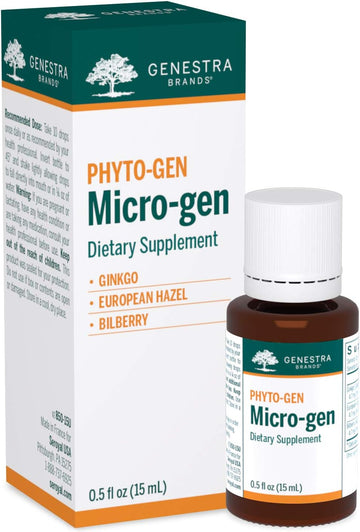 Genestra Brands Micro-Gen | Gingko, European Hazel, And Bilberry Herbal Supplement | 0.5 Fl. Oz